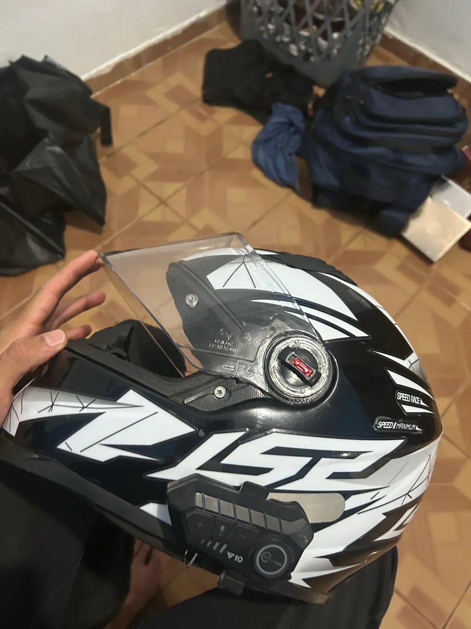 ls2 Draze preto e branco plotado - Foto 3