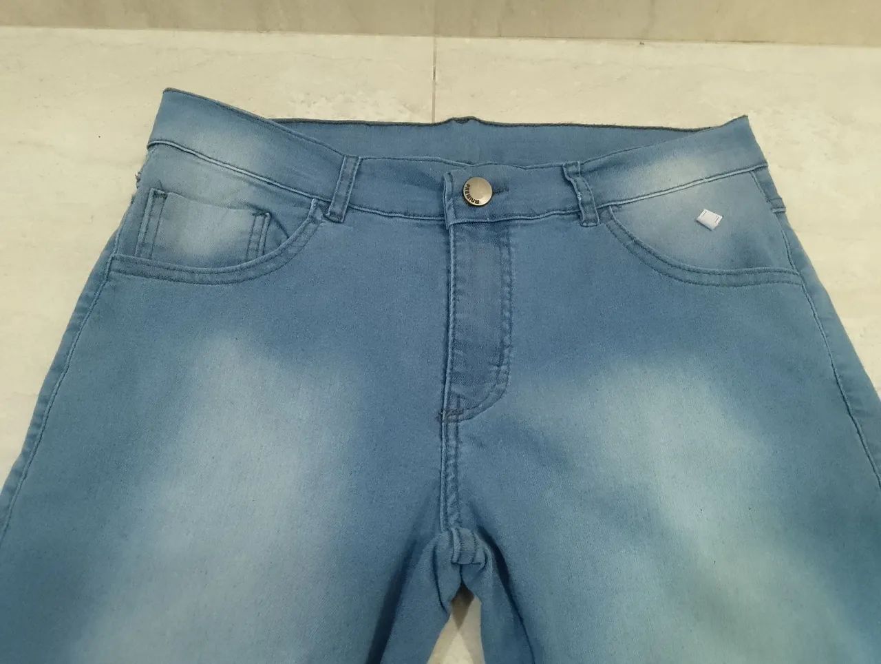 Calça jeans masculina, azul claro, número 42, com elastano, nova - Foto 2