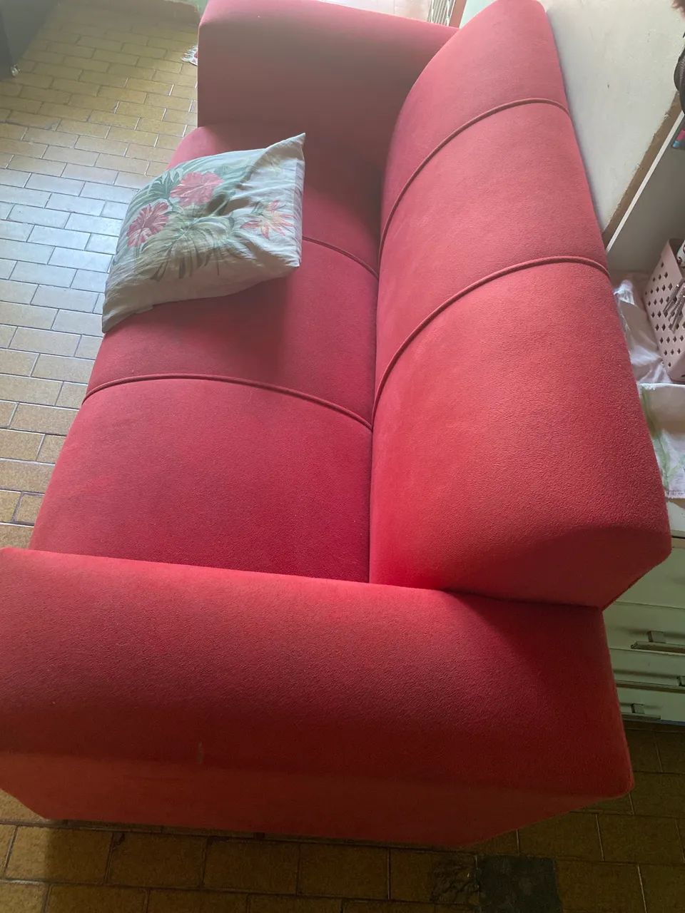 Sopa 3 lugares vermelho  - Foto 3