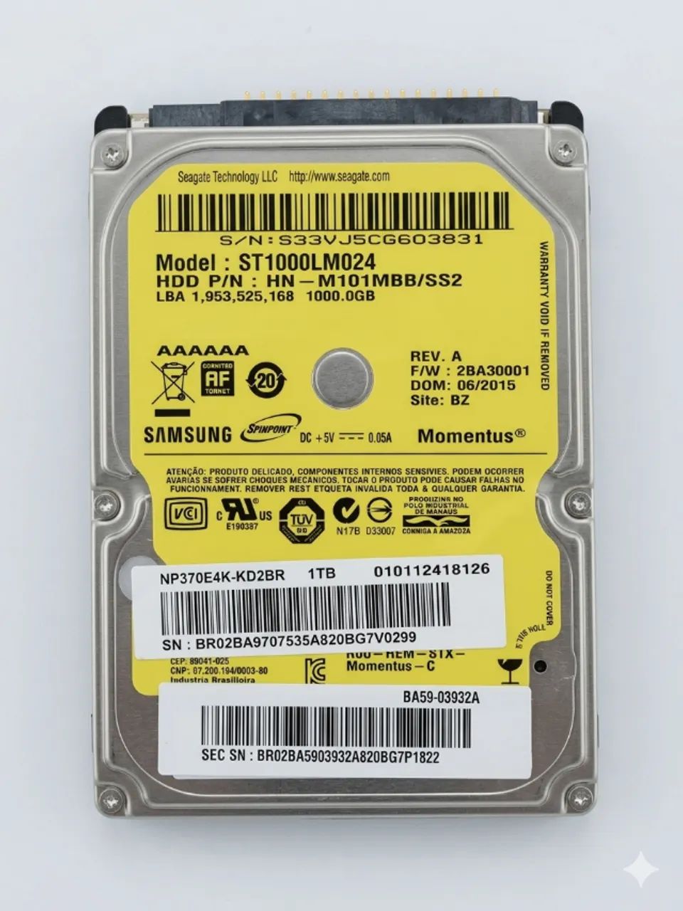 HD Notebook 1TB Samsung ST1000LM024 - Foto 2
