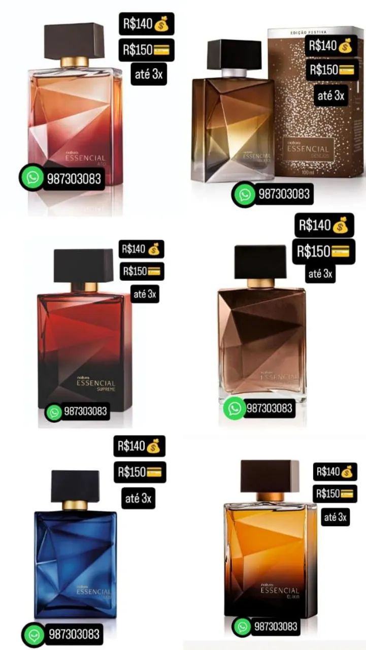 Perfume Masculino Natura Essencial - Diversas versões