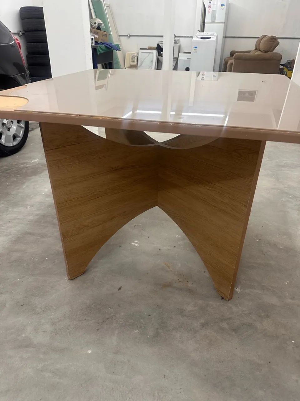 Mesa quadrada com tampo de vidro - Foto 4