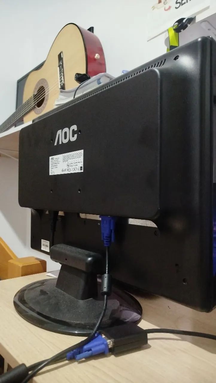 ? KIT 2 MONITORES AOC 22" + CABOS - R$ 500 - Foto 3