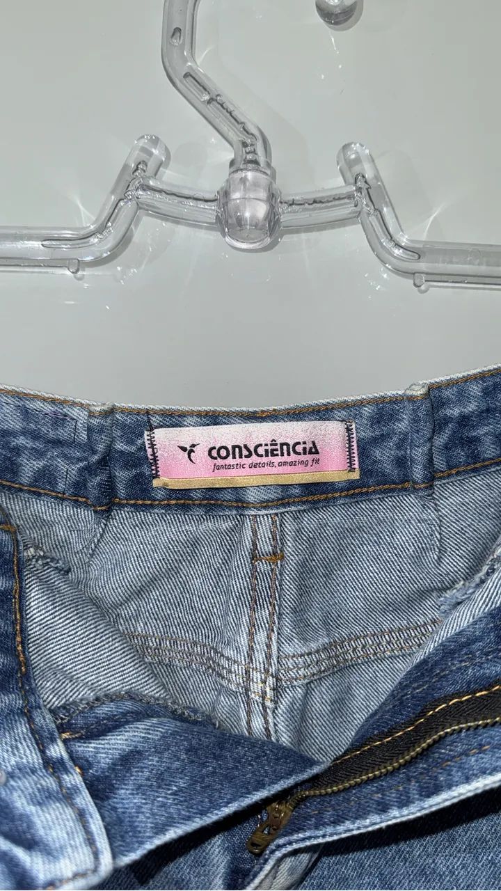 Saia Jeans Cargo com Bolsos Laterais - Tam. 38 - Foto 5