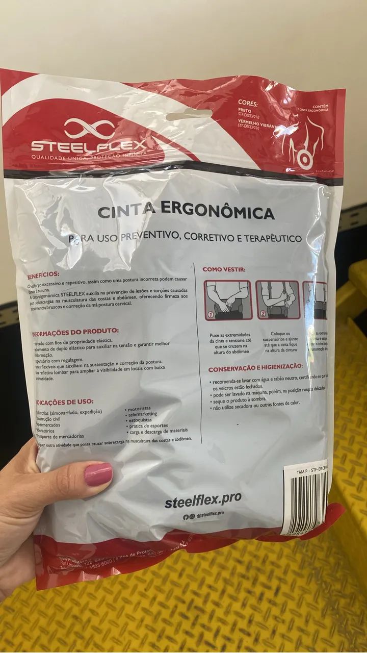 CINTA ERGONÔMICA PRETA STEELFLEX - Foto 3