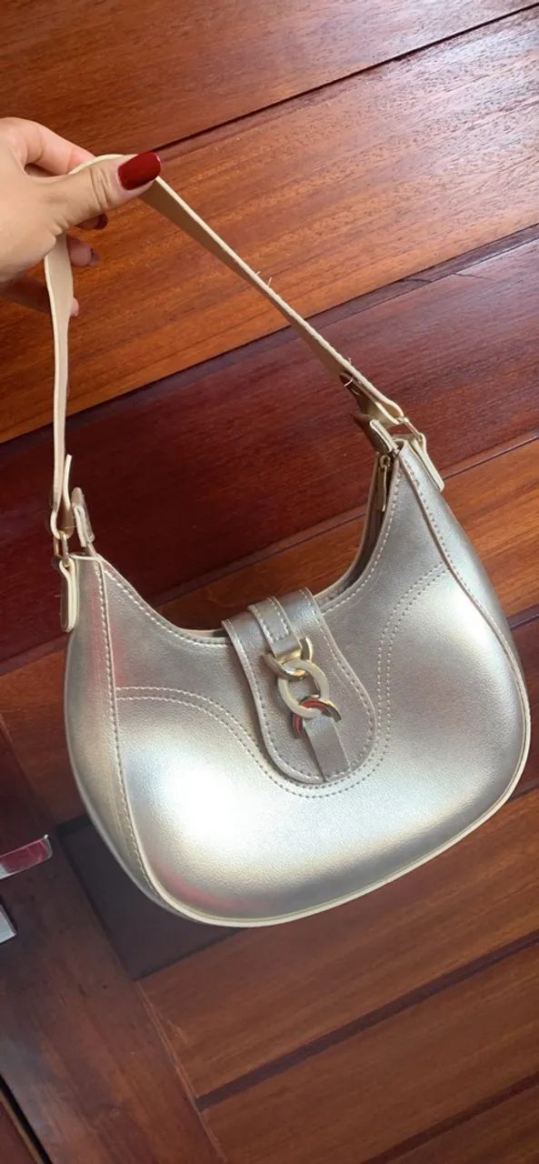 Bolsa de ombro dourada  - Foto 5