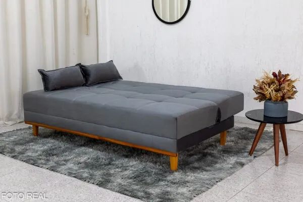 Sofá Cama Aurora Cinza Oferta Especial - Foto 2