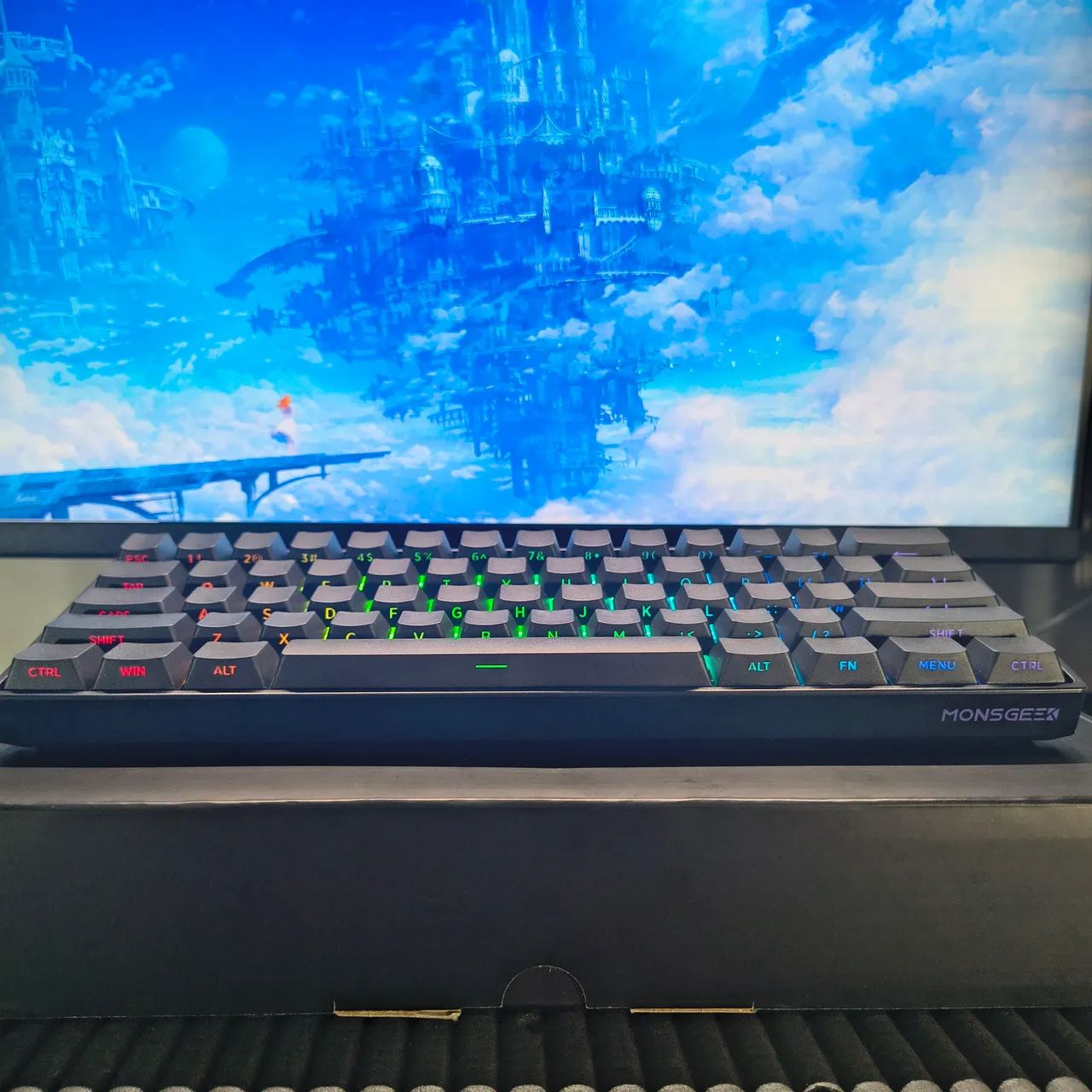 Teclado gamer Fun60 preto novo