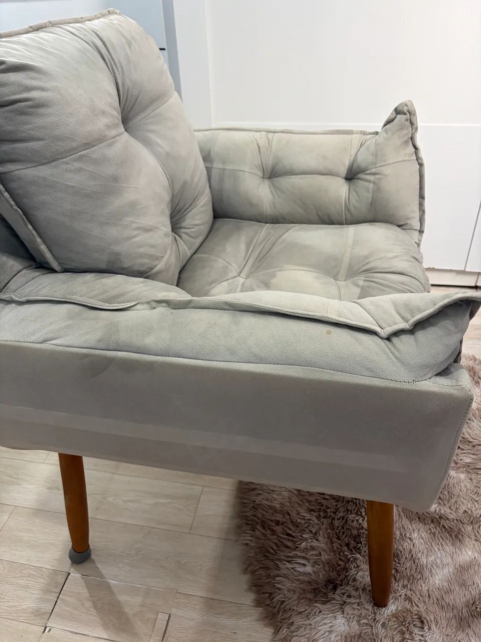 Kit Poltrona Decorativa Opala com Puff Requinte - Foto 3