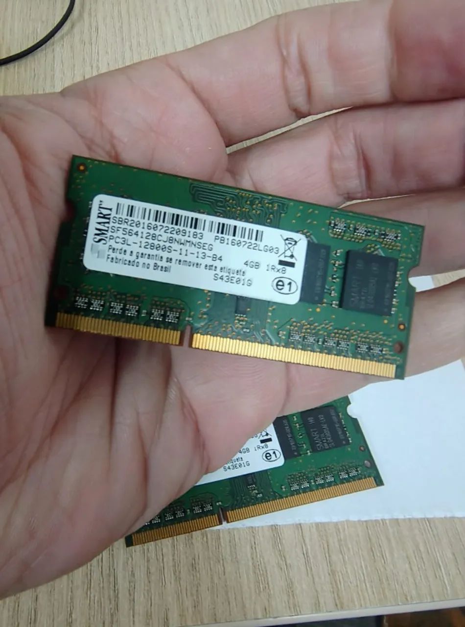 kit Memoria Notebook 8gb DDR3 - SMART - 2x4 1Rx8 - Usadas