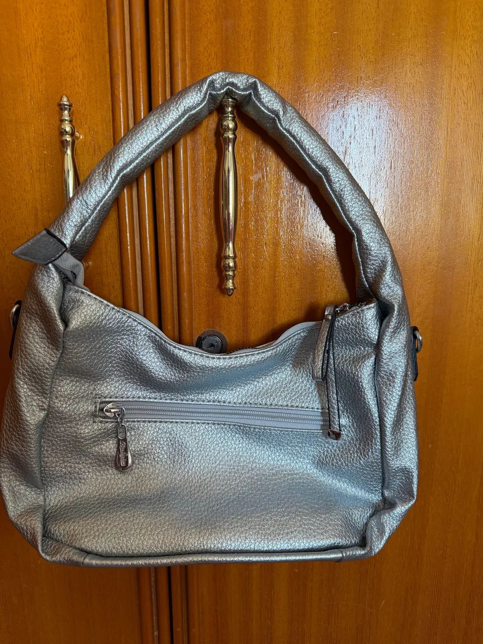 Bolsa baguete e tira colo prata  - Foto 2