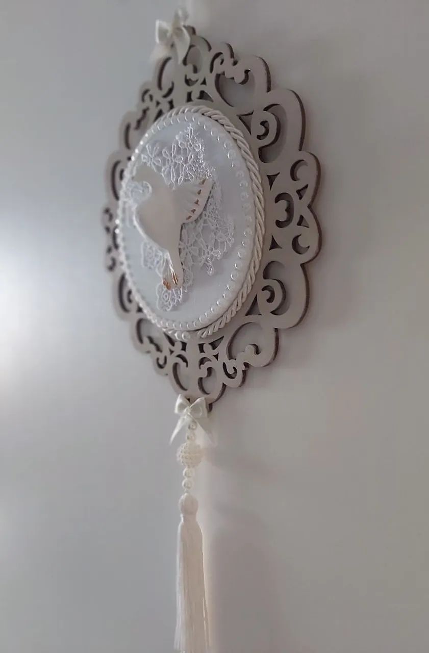Mandala de Espirito Santo - bege e branco - Foto 2