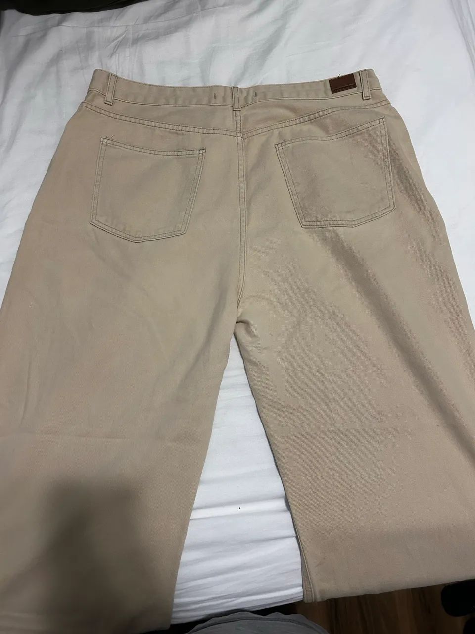 Calça wide leg bege - 48 - Foto 2