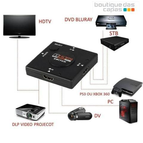 Switch Divisor Hd Hub Hdmi 1.3 Splitter Divisor 3 Portas 3d - Foto 3