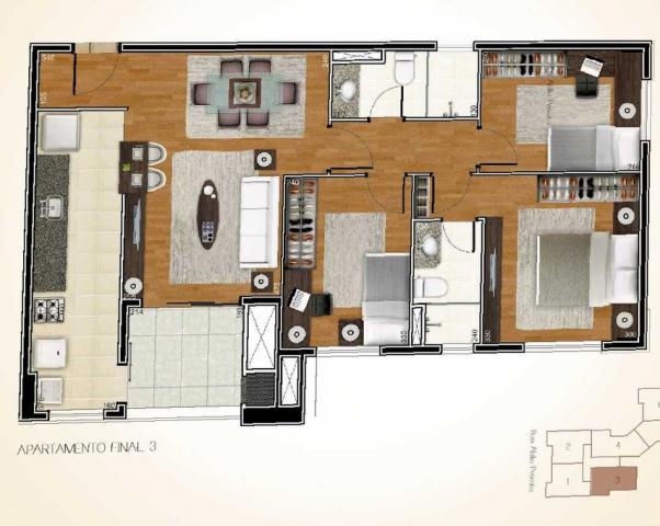 Apartamento à venda com 3 dormitórios em Cabral, Curitiba cod:77169 - Foto 6