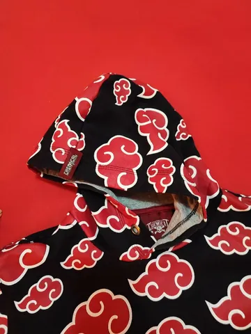 Bermuda Infantil em Moletom com Estampa Simbolo Akatsuki - Tam 5 a 14 anos  Preto