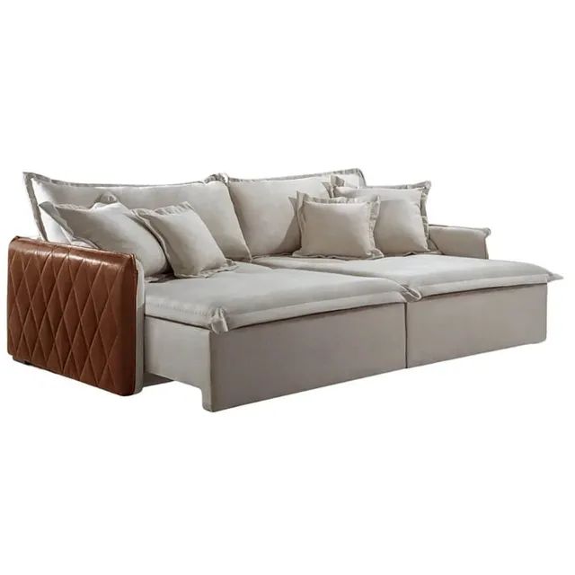 SOFÁ CAMA SUPER DESIGN TECIDO LINHO !! Pr4438m