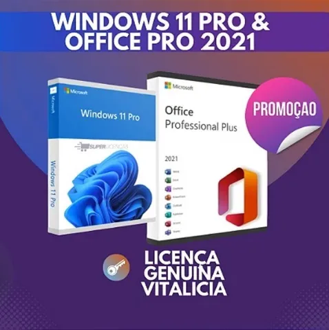 Licenças Windows 11 Pro + Office 2021 Professional Plus - Envio imediato  após a compra