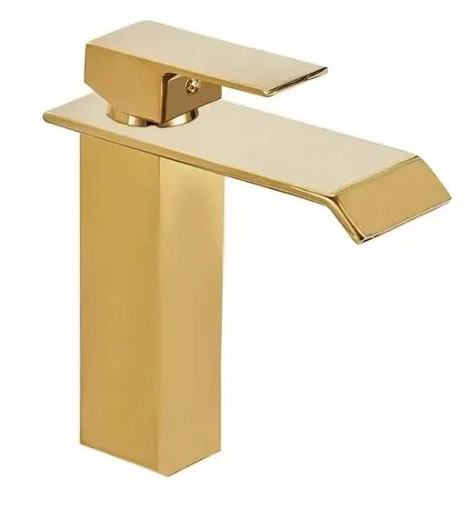 NOVA | Torneira Banheiro Dourada Cascata Metal Luxo Monocomando - Foto 5