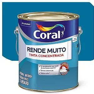 Tinta Acrílica Coral Rende Muito Fosco Azul Profundo 3,2 Litros