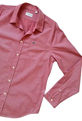 Lacoste - Camisa Slim Fit listrada - Vermelho - G