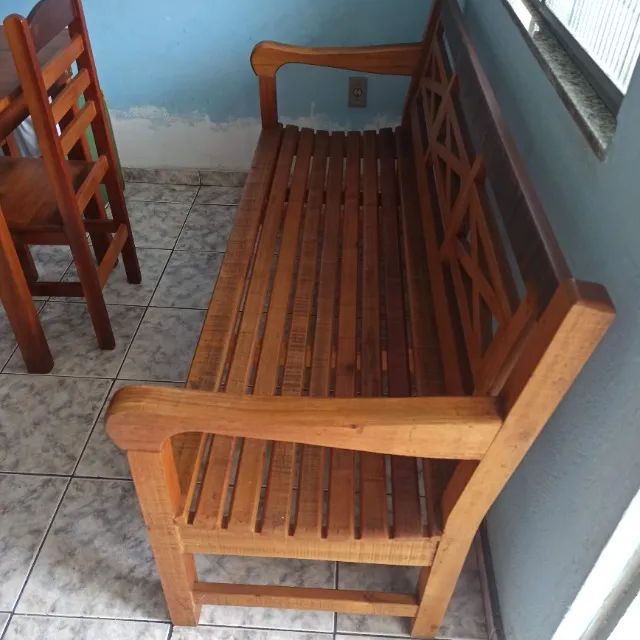 Conjunto de banco de madeira de demolição 