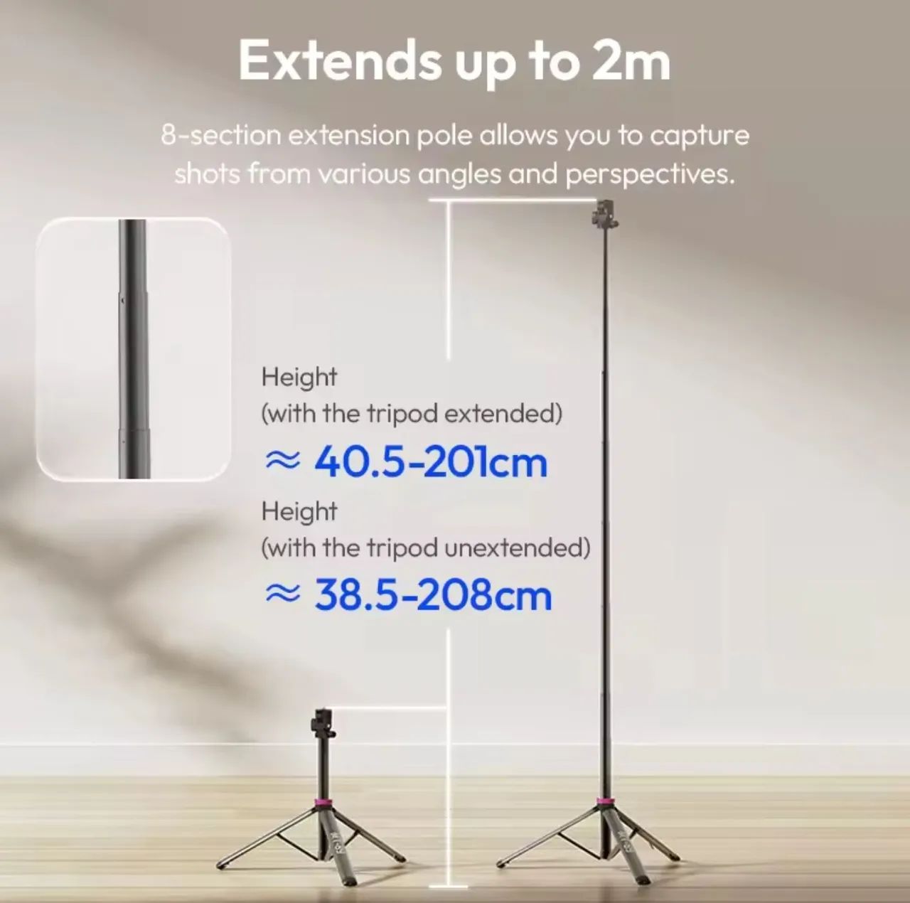 Tripé Ulanzi MT-89 para Câmera e Celular - Novo até 2.10 metros - Foto 3