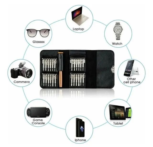 Kit Chaves De Precisão Fenda Torx Philips Multiuso 25 Em 1 - Foto 3