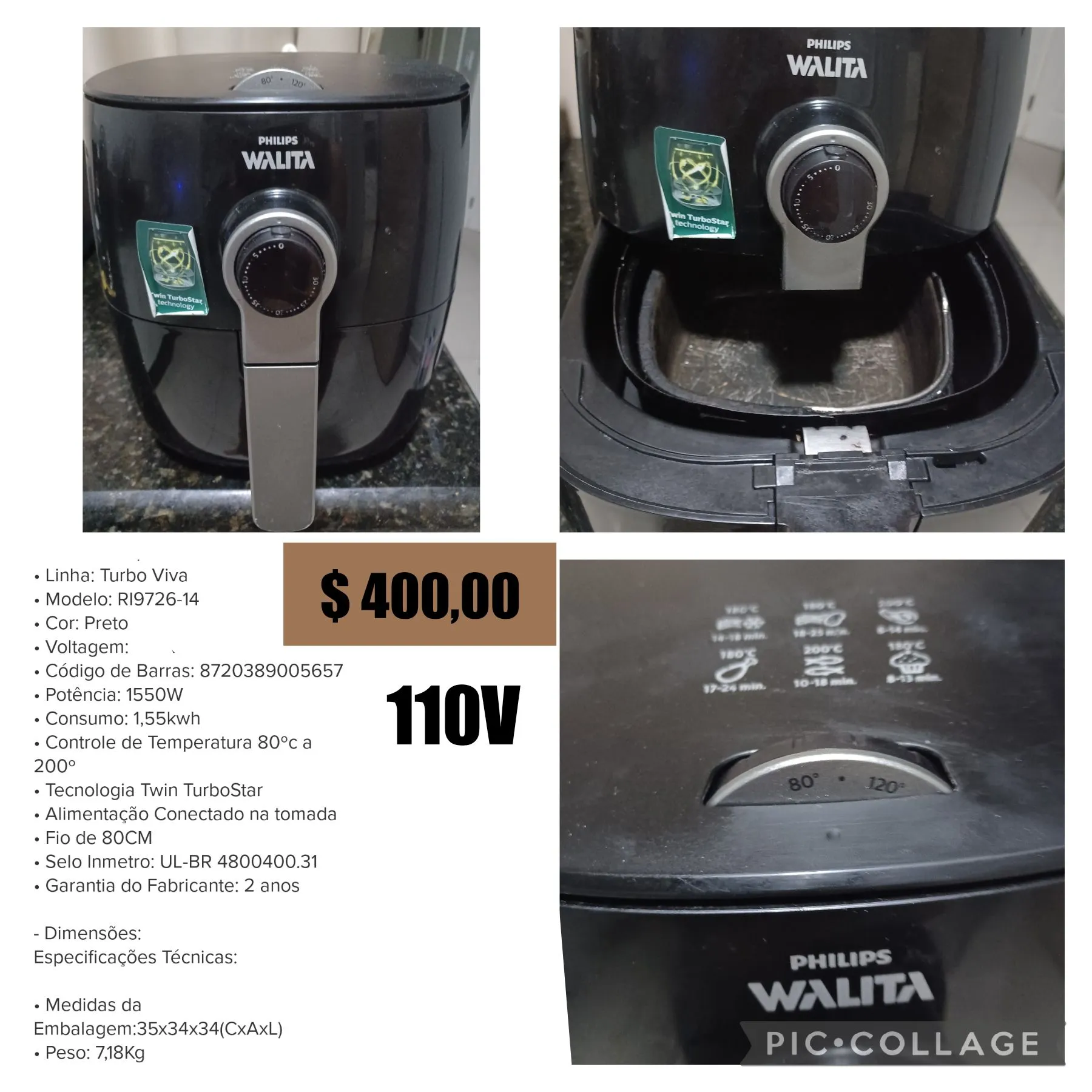 Air Fryer Philips Walita RI9726 127V PARA RETIRADA IMEDIATA $ 250,00