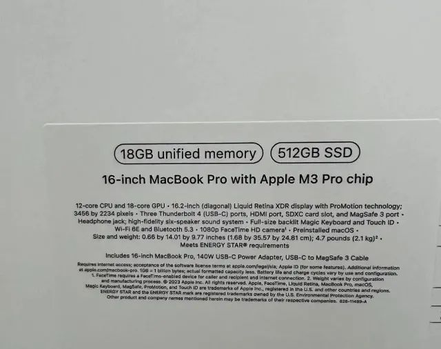 MacBook Pro M3 Pro 16.2 2023 18GB / 512SSD - Foto 2