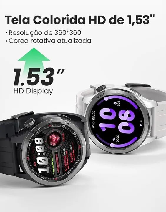 Relógio Smartwatch HAYLOU Solar Neo 1.53" HD Tela Sensível ao Toque com Chamadas Bluetooth - Foto 5