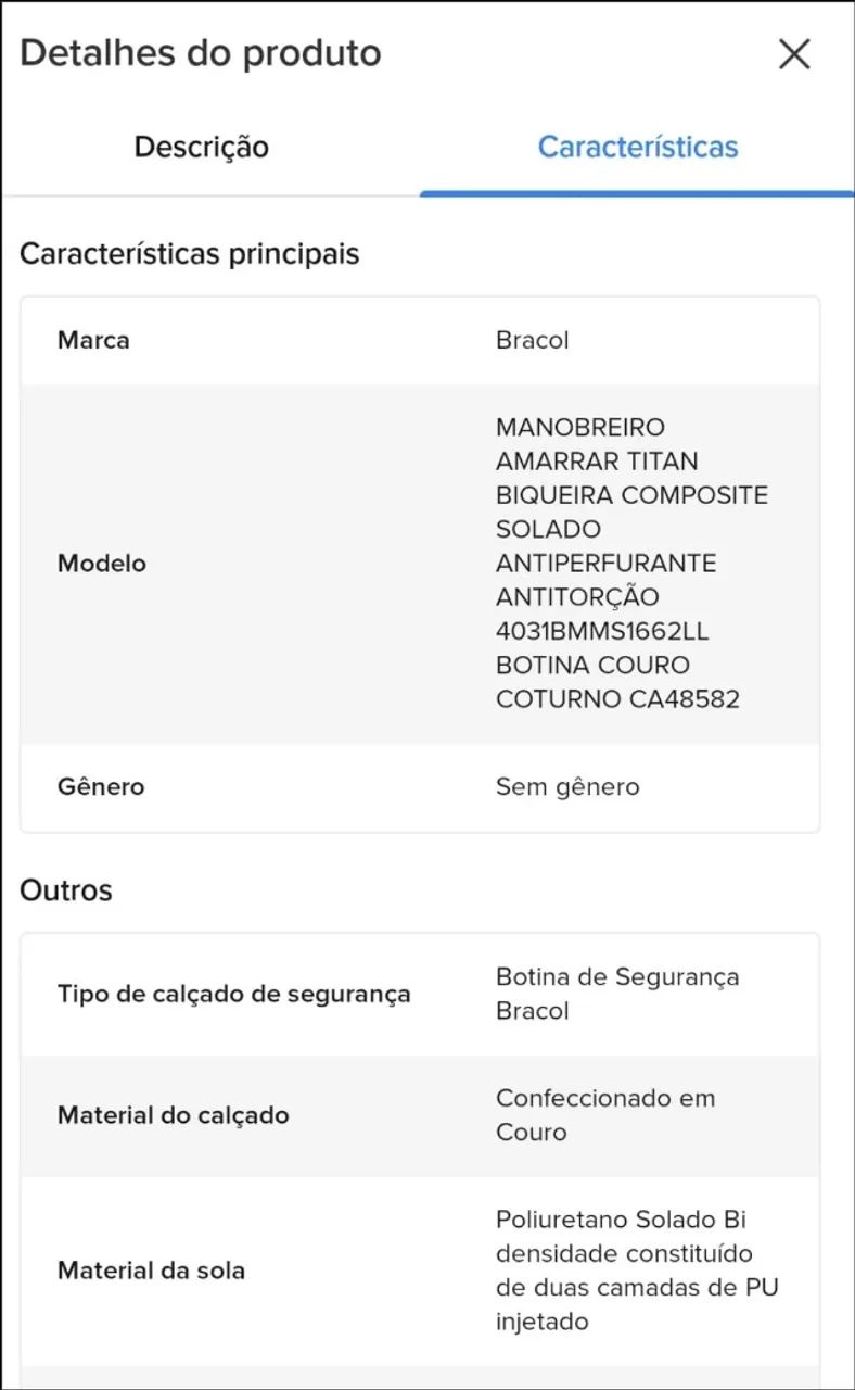 Botina de Segurança Bracol n°40 Nova  - Foto 3