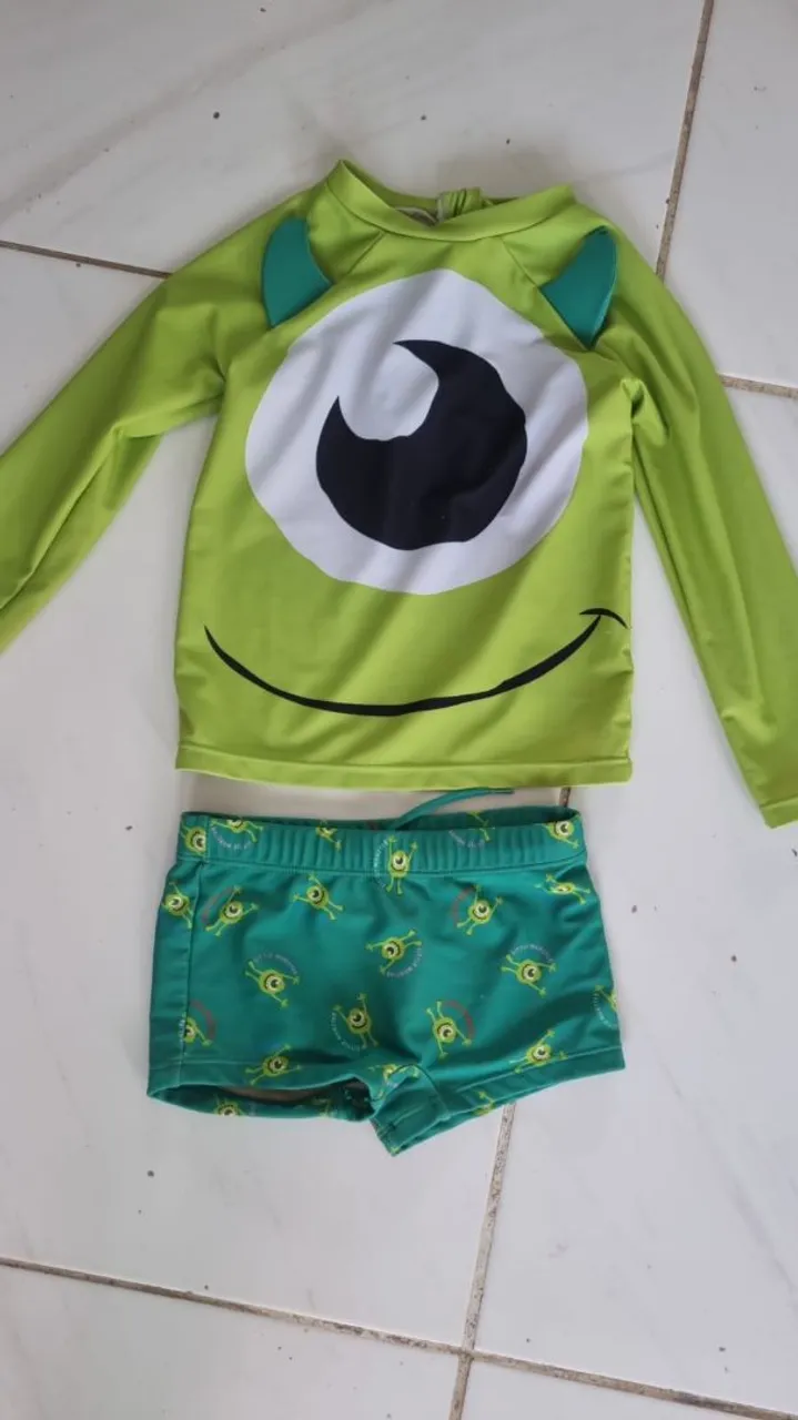 Conjunto Infantil Mike Wazowski - Roupas de Praia
