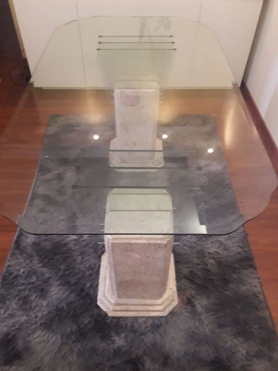 Mesa de vidro com base em coluna - Foto 2