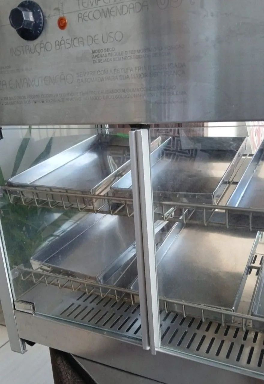 Estufa Salgado Vapor Led Abertura Traseira 6 Bandejas Titã