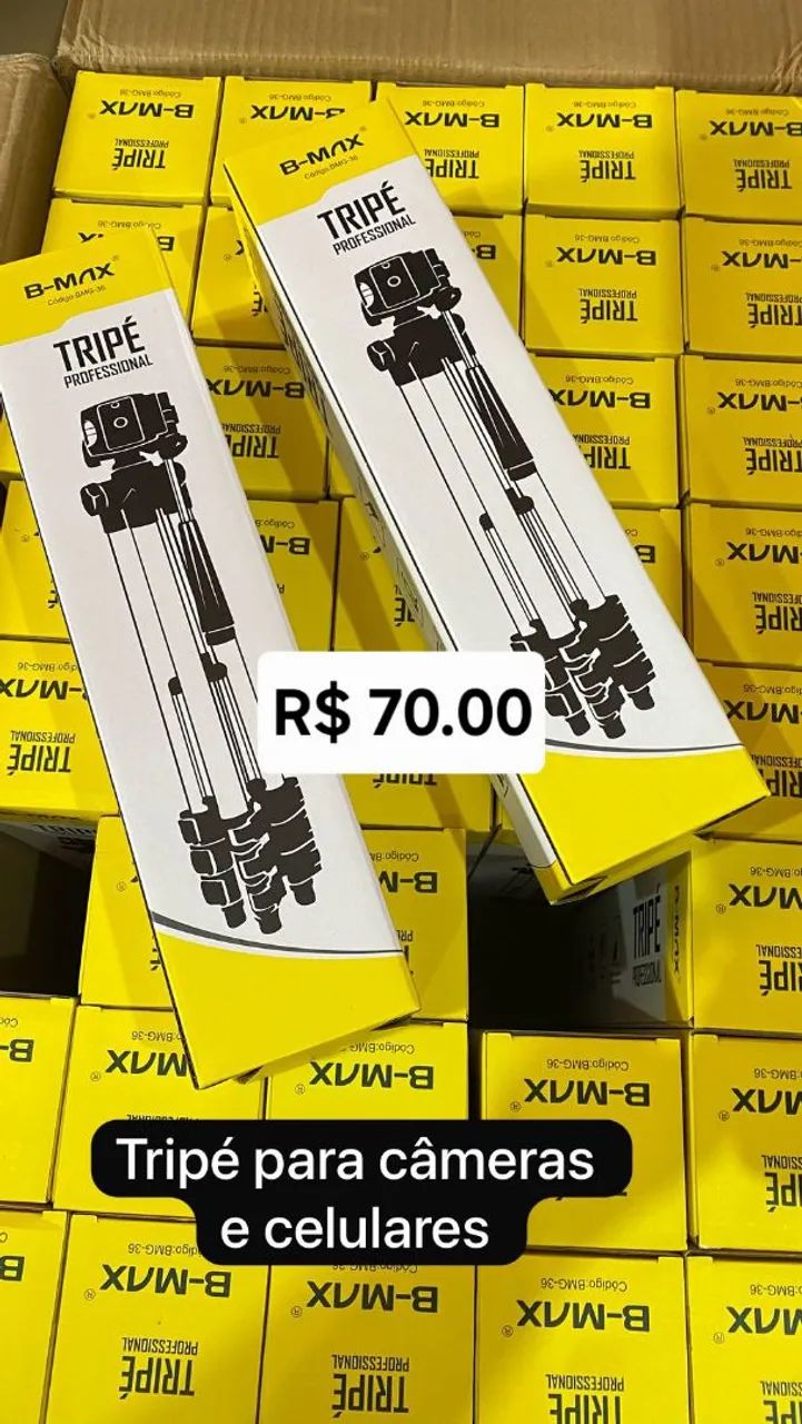 Tripé profissional B-Max para câmera e celular
