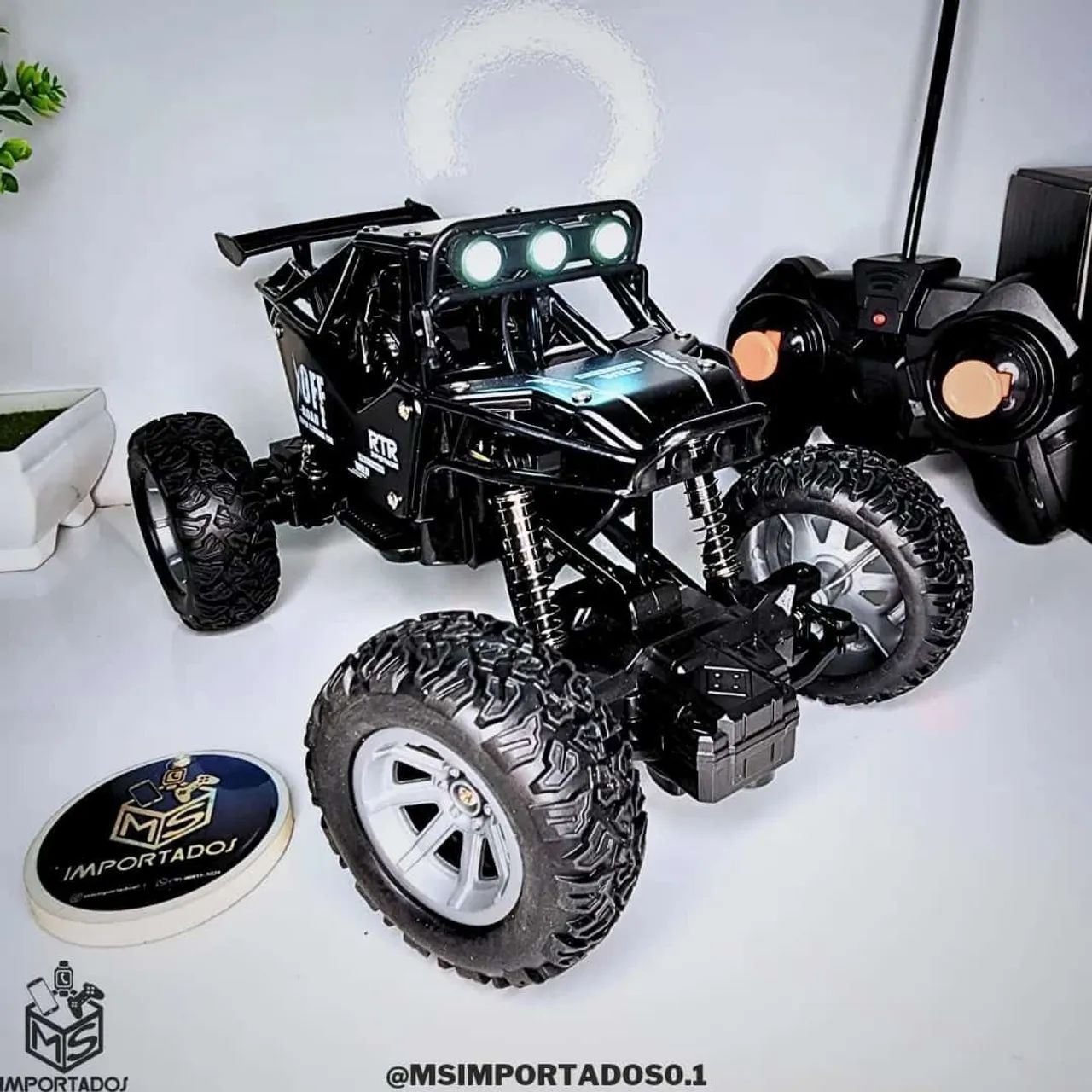 CARRO DE CONTROLE REMOTO OFF-ROAD COM LED, METAL - Foto 2