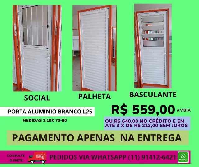porta 2.10x80 - alum. branco