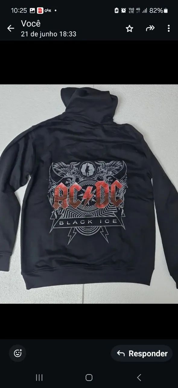 Moletom marca(Consulado do Rock)AC/DC Black Ice