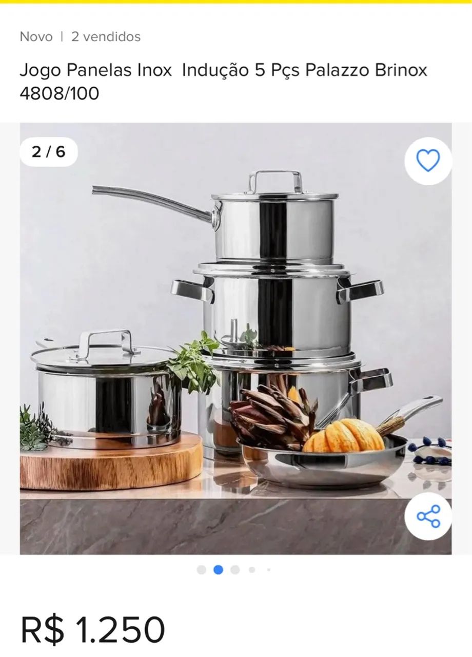 Conjunto de Panelas Brinox 5 Peças - Desconto de 21% - Foto 3