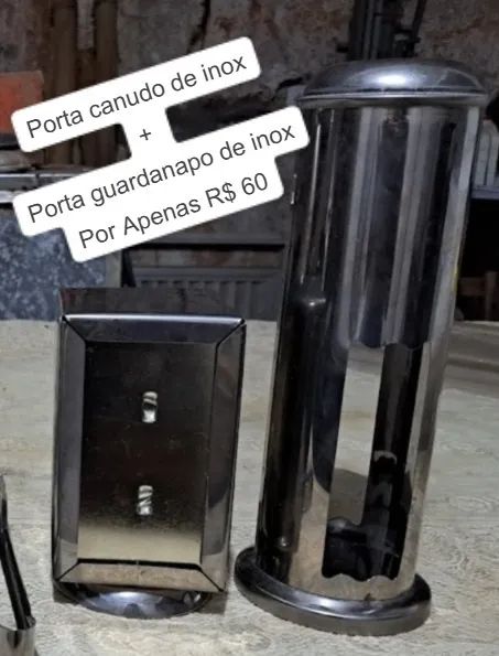 Porta Canudo e guardanapo de inox