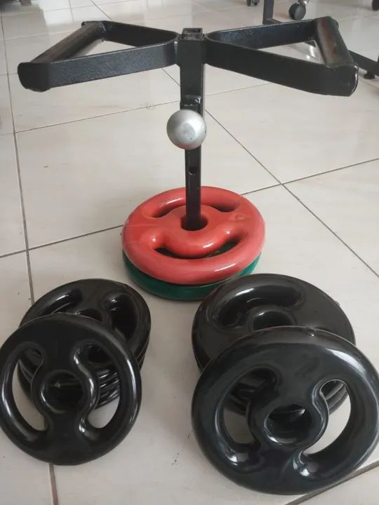 Kit kettlebell ajustável + pesos 