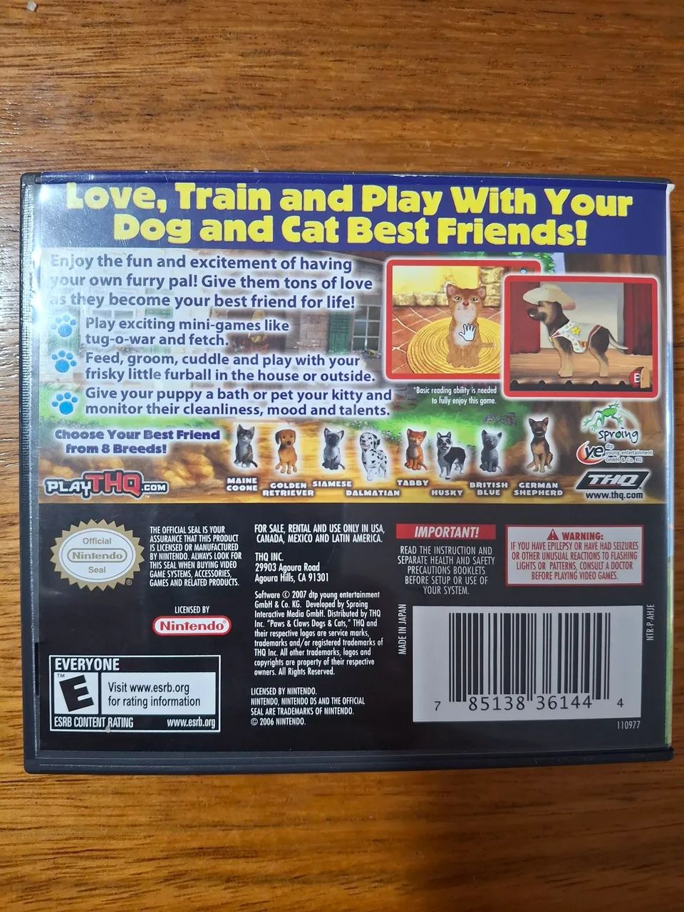 Jogo Nintendo DS PAWS&CLAWS DOGS&CATS BEST FRIENDS - Foto 2