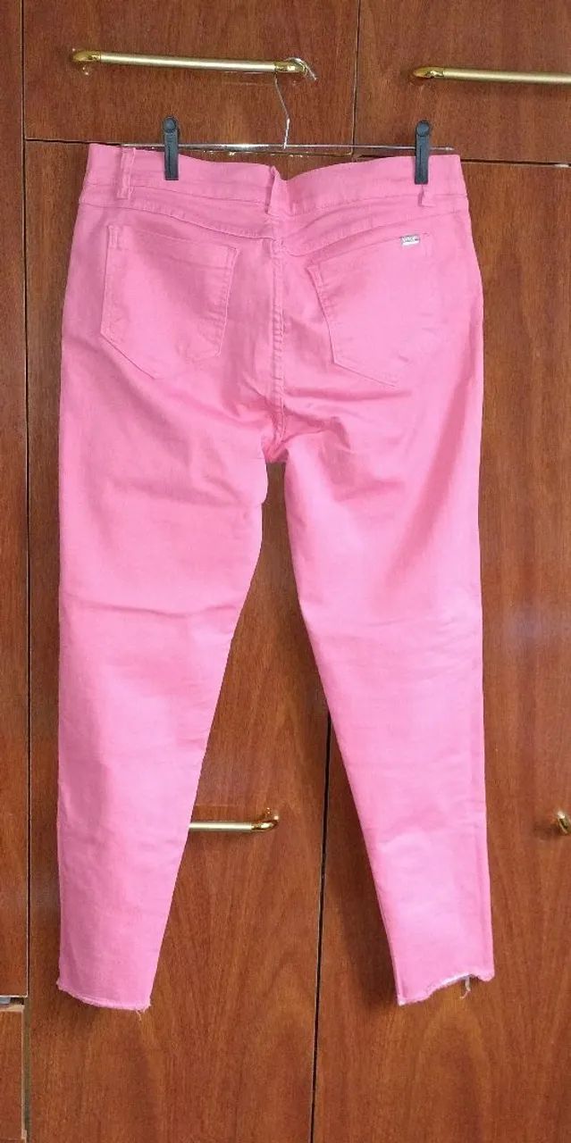 Calça Jeans Marrom com Detalhes - Foto 4