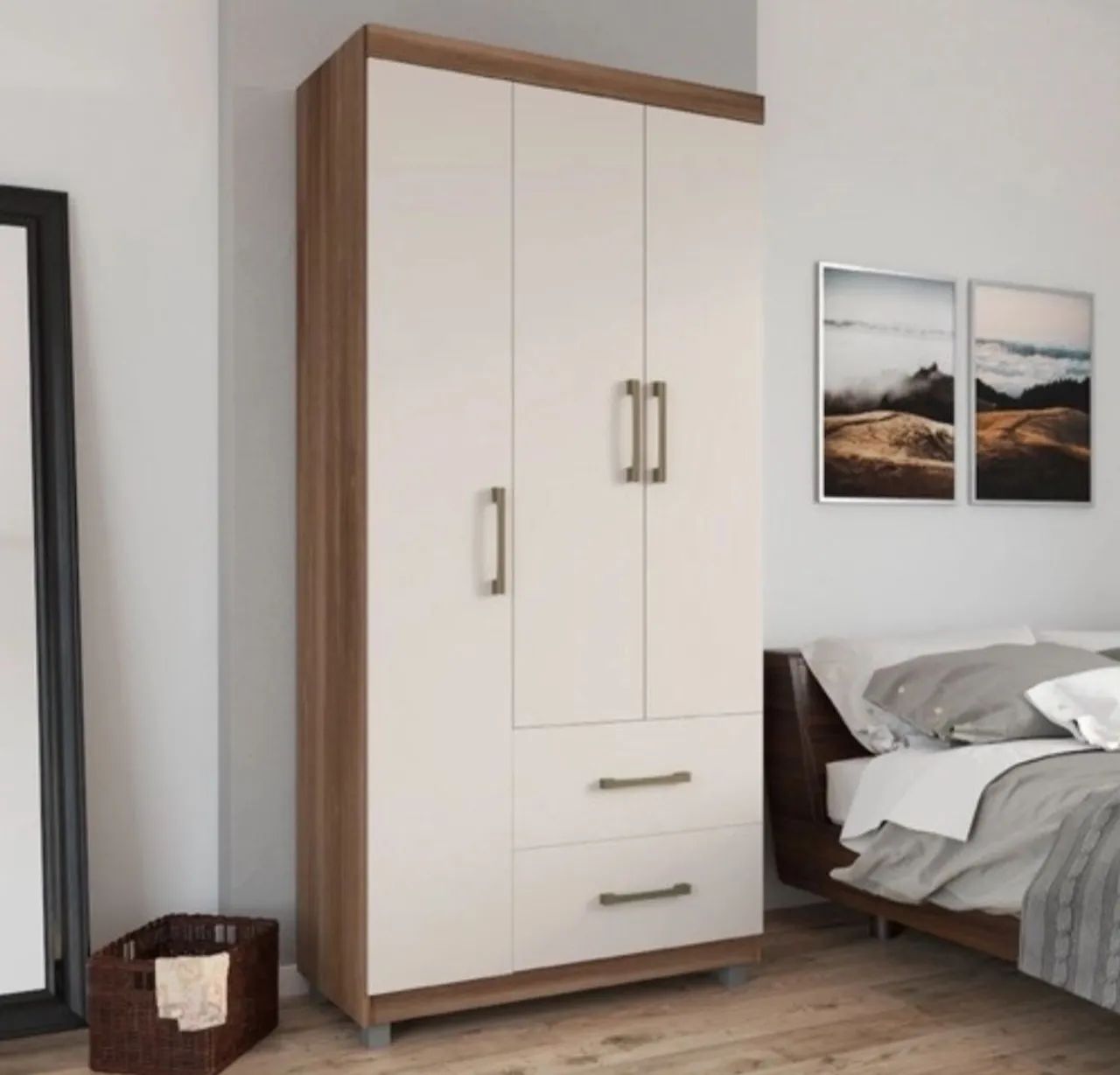 Guarda-roupa 3 Portas com 2 Gavetas( Montagem grátis)  - Foto 5