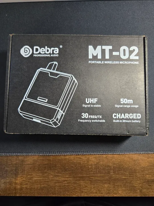 Microfone Sem Fio Debra MT-02 - UHF - 50m - Novo