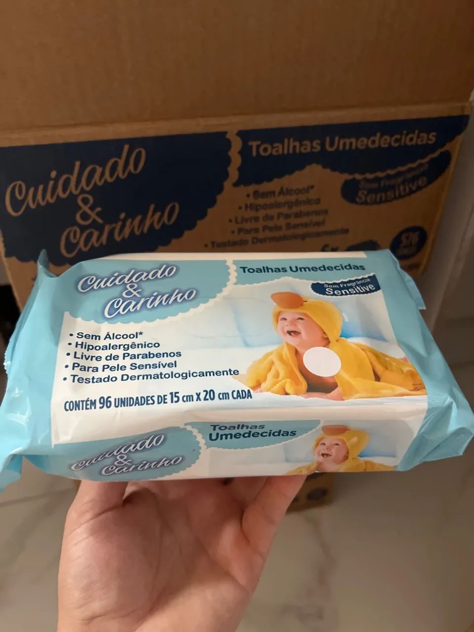 Lenço umedecido - caixa com 6 pacote de 96 unidades - Foto 3