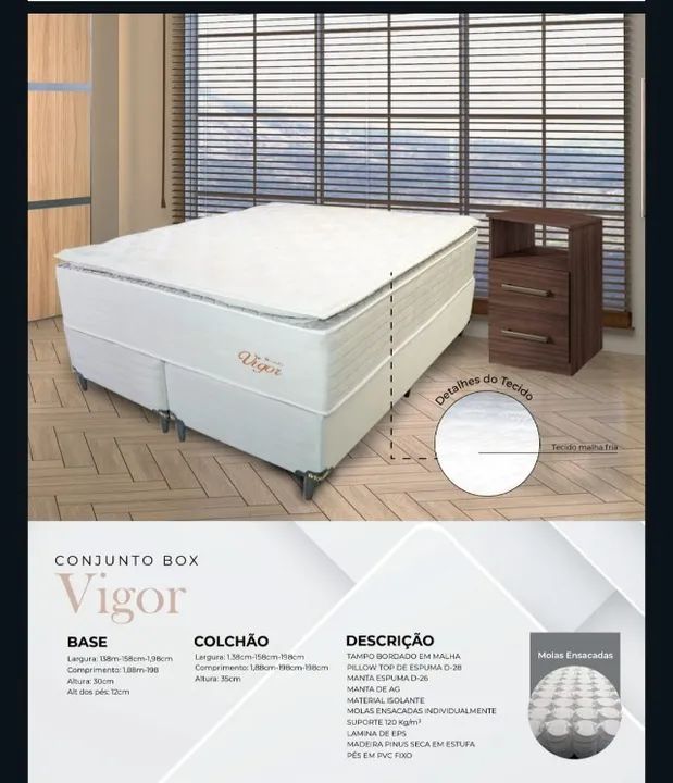 Cama Box QUEEN Vigor Topázio - Entrega Grátis p/ Fortaleza - Foto 2