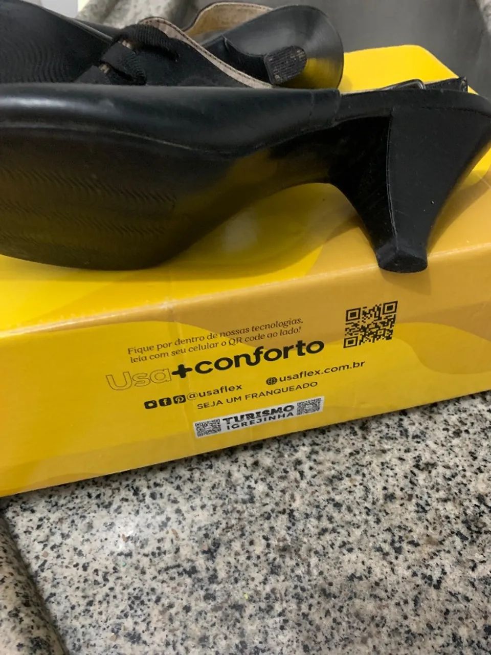 Sandália preta de couro  - Foto 3