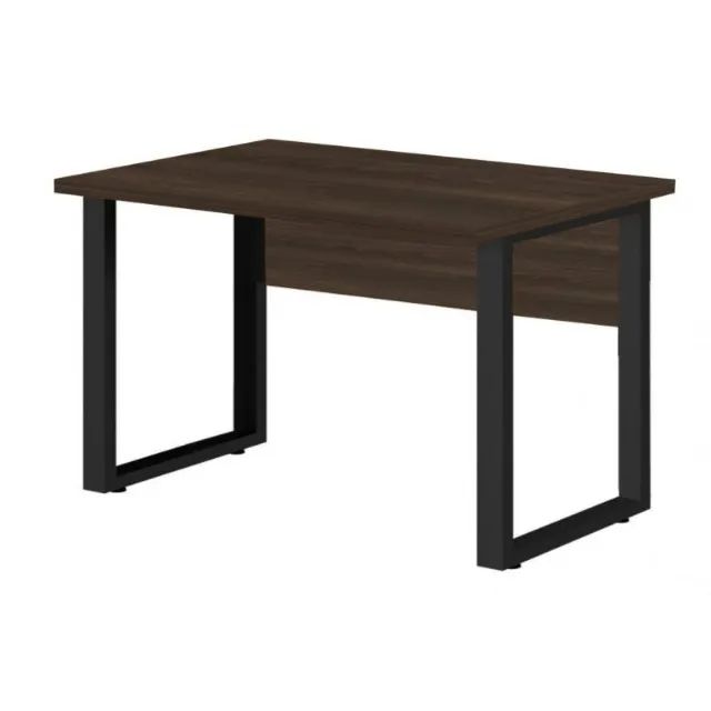 Mesa Escritório Pé Quadro 1,20×0,60m Sem Gavetas Marsala/Preto Modelo 25469